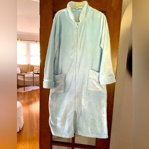 Pavilion. Powder blue super soft zip up. Bathrobe size small/medium